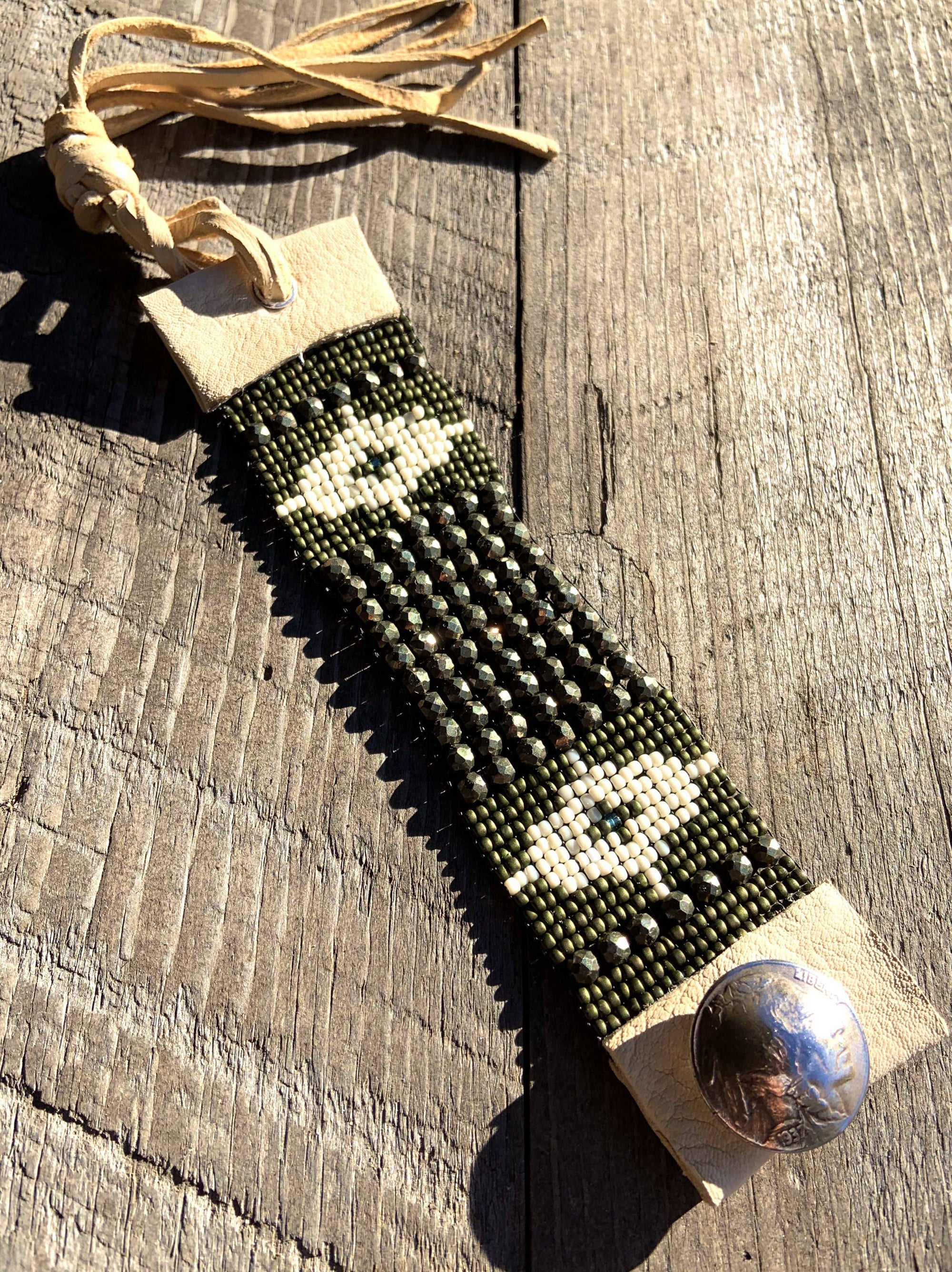 Pyrite Gemstone Western Cuff