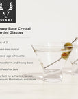 Raye Stemless Crystal Martini Glasses - Set of 2