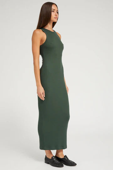 Rib Racer Maxi Dress in Ivy by SPRWMN