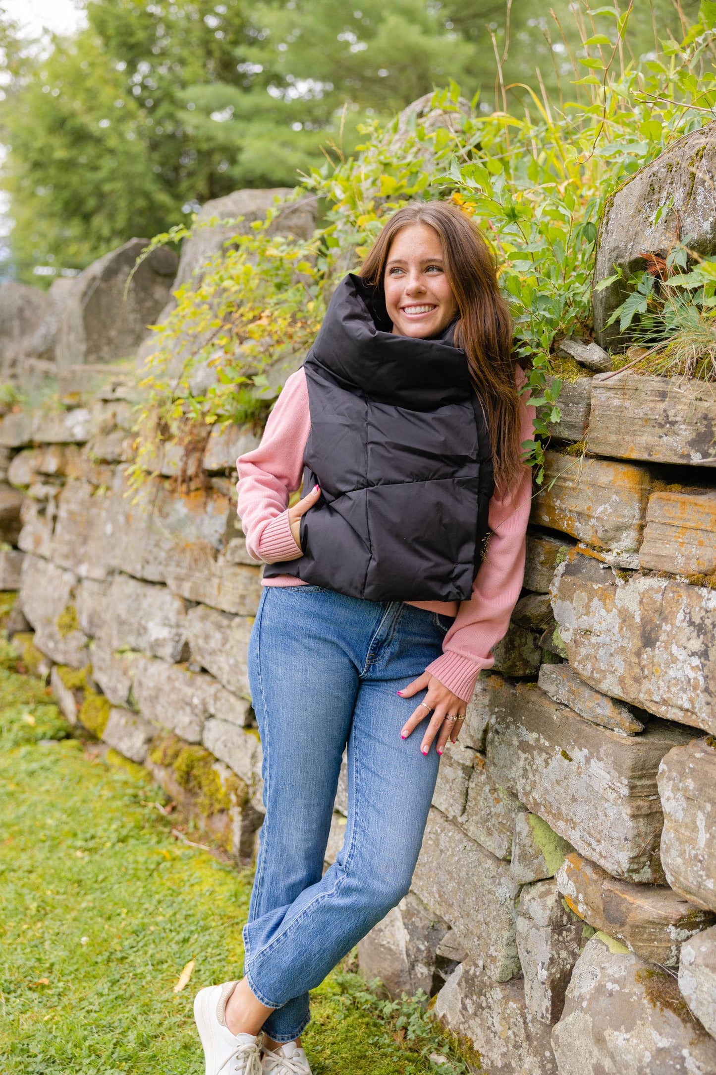 Black Waterproof Pretty Puffer Vest by Pretty Rugged