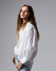 Camille Linen Shirt in White by Lanhtropy