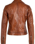 Fayola Leather Jacket in Cognac by Mauritius