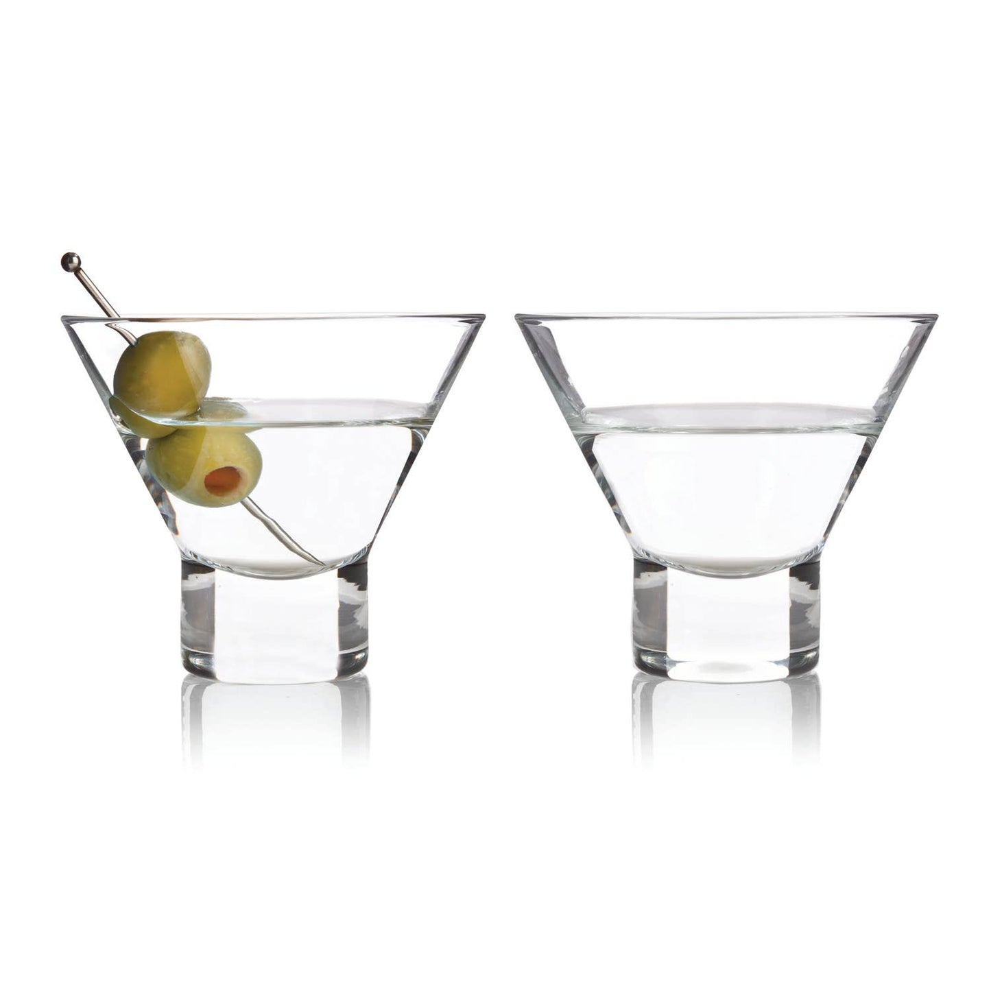 Raye Stemless Crystal Martini Glasses - Set of 2