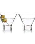 Raye Stemless Crystal Martini Glasses - Set of 2