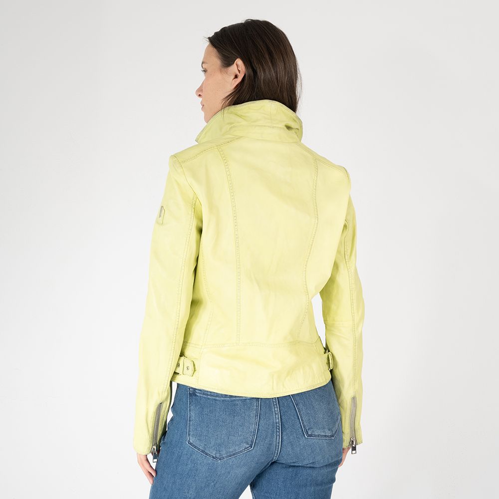 Louiza Leather Jacket in Limeade