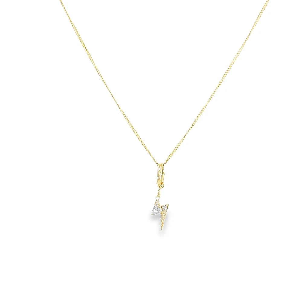 Tiny Diamond Lightning Bolt Necklace by Leela Grace