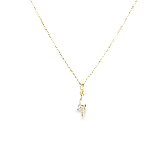 Tiny Diamond Lightning Bolt Necklace by Leela Grace