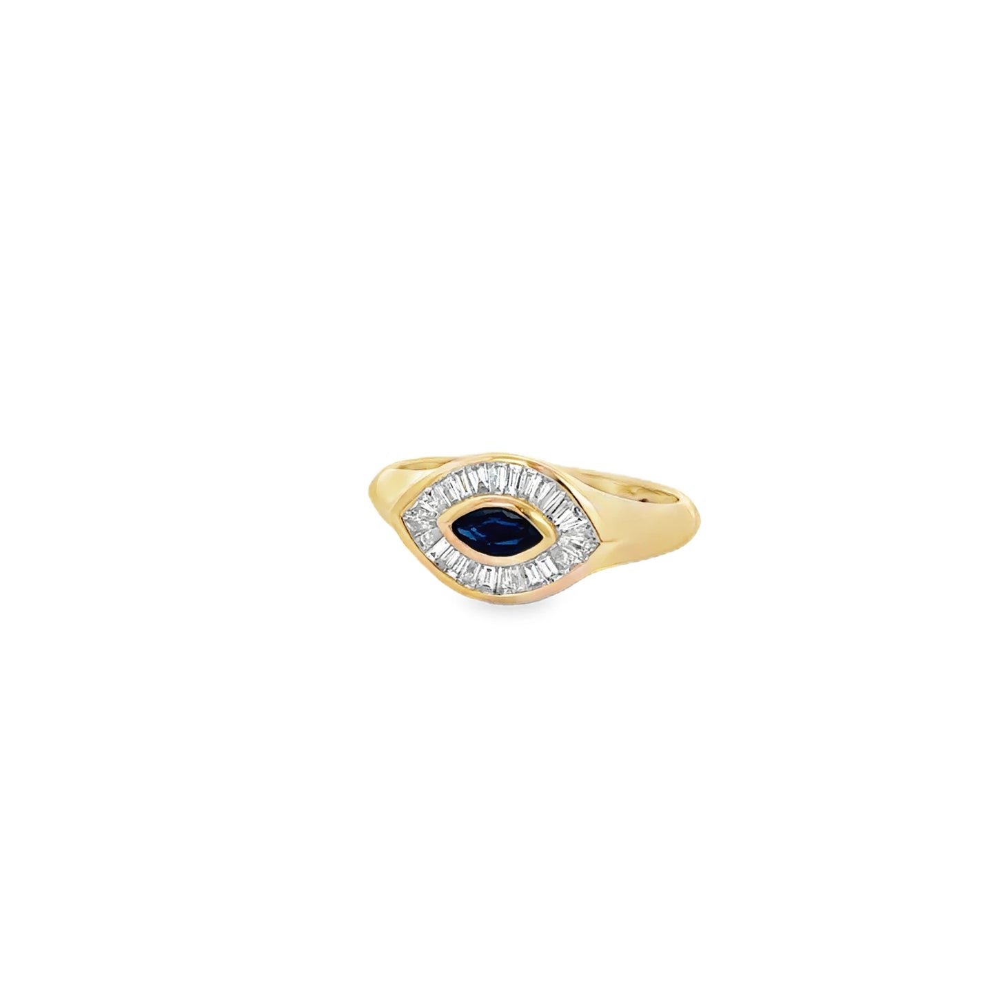 Evil Eye Sapphire and Diamond Ring