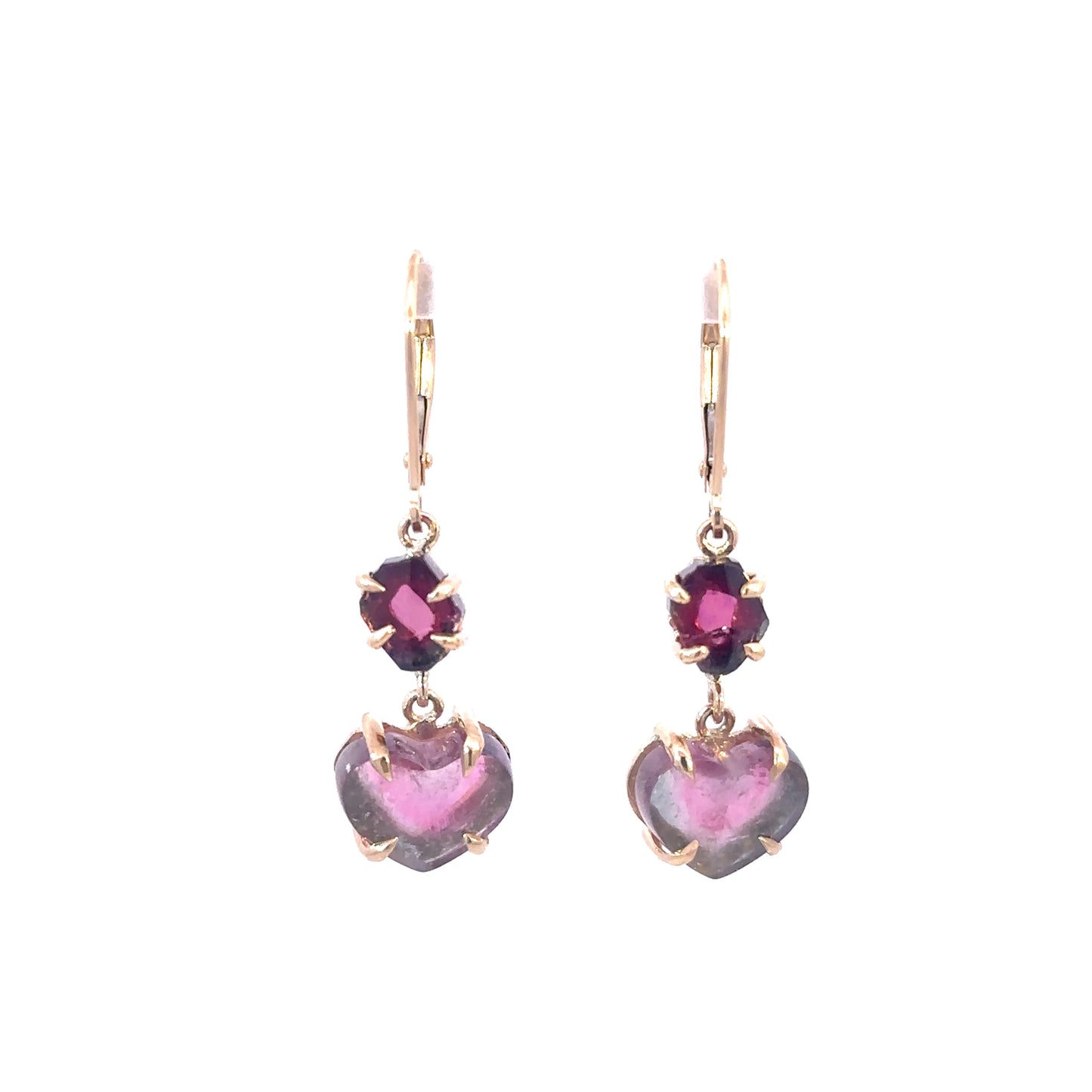 Pink and Tourmaline Earrings