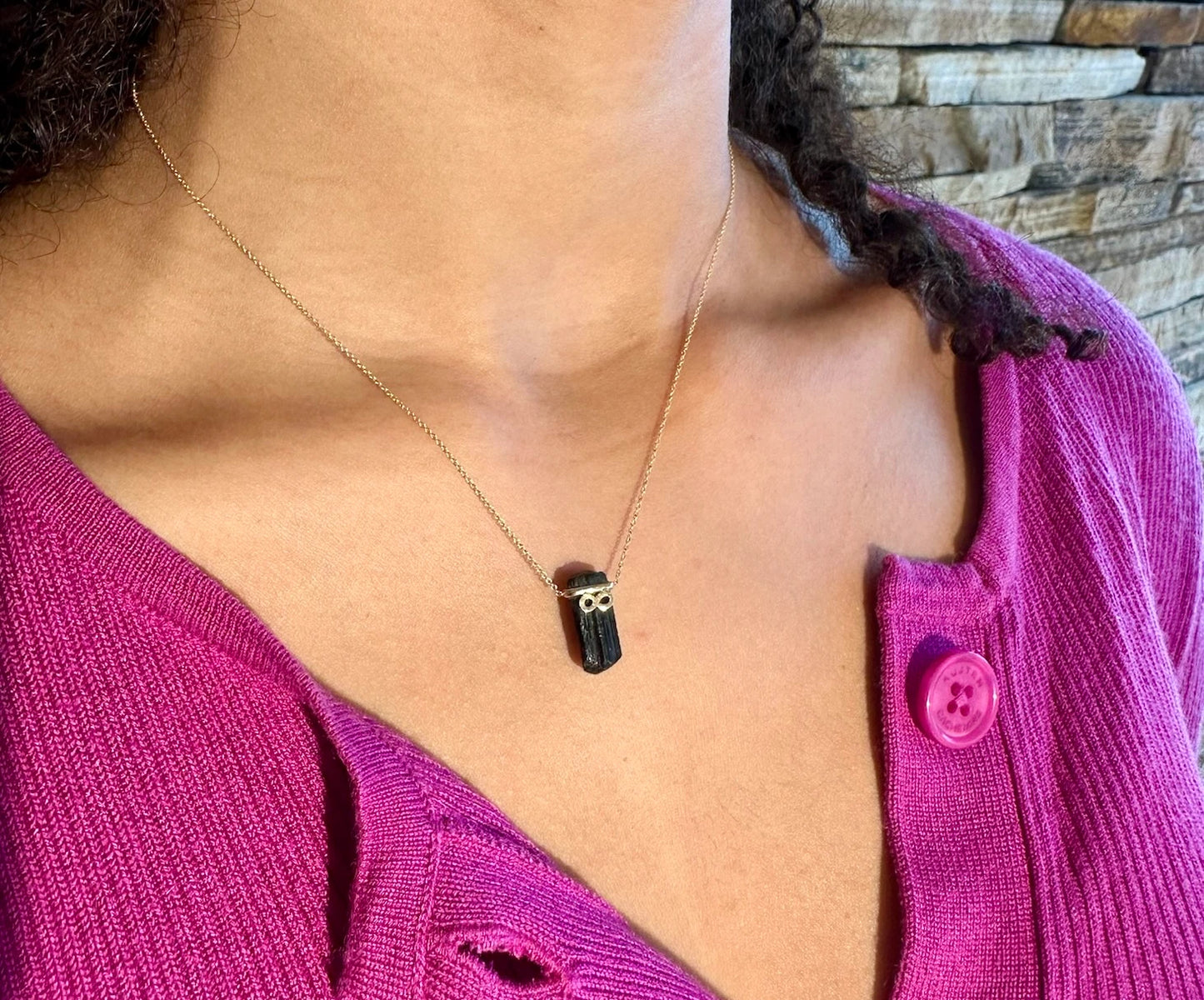 Black Tourmaline Necklace with the Infinity Symbol