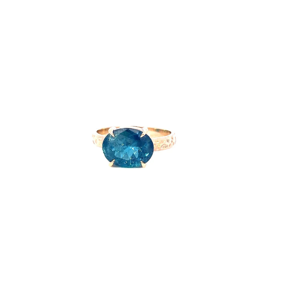 Indicolite Tourmaline +14K Ring by Leela Grace