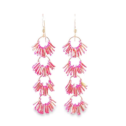 Chain Flower Cluster Earrings by Leela Grace Jewelry {various colors}