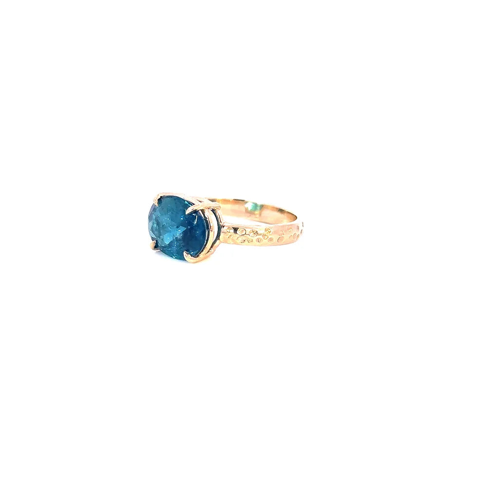 Indicolite Tourmaline +14K Ring by Leela Grace