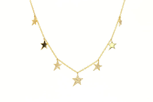 Diamond Star Waterfall Necklace by Leela Grace