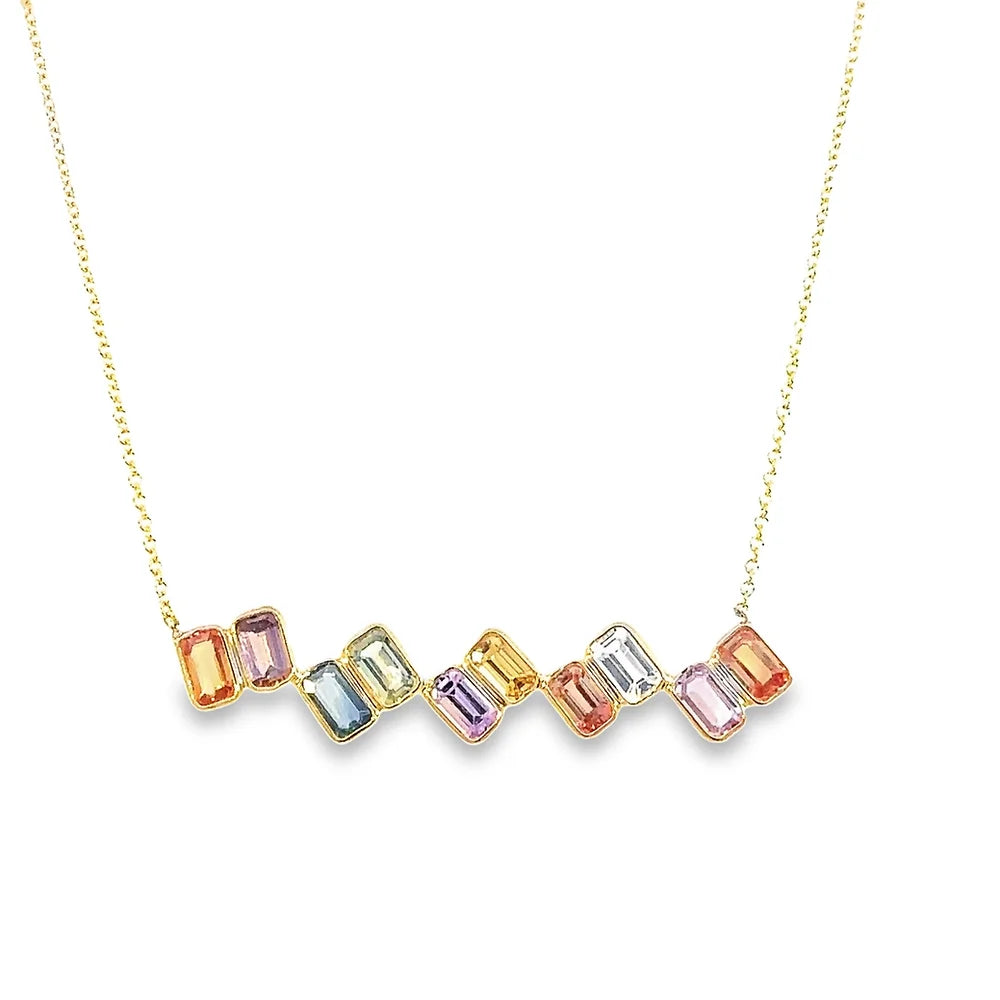 Rainbow Sapphire Necklace by Leela Grace