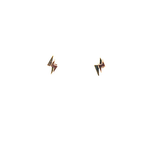 14K Yellow + Rose Lightning Bolt Studs by Leela Grace