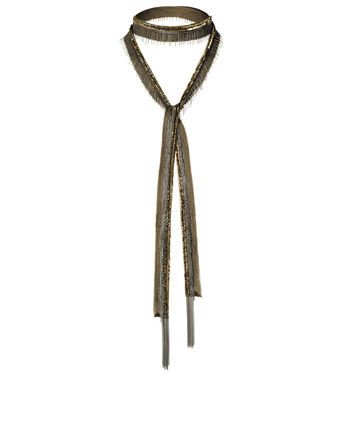 1K001 Long Necklace in Kaki by Marie Laure Chamorel