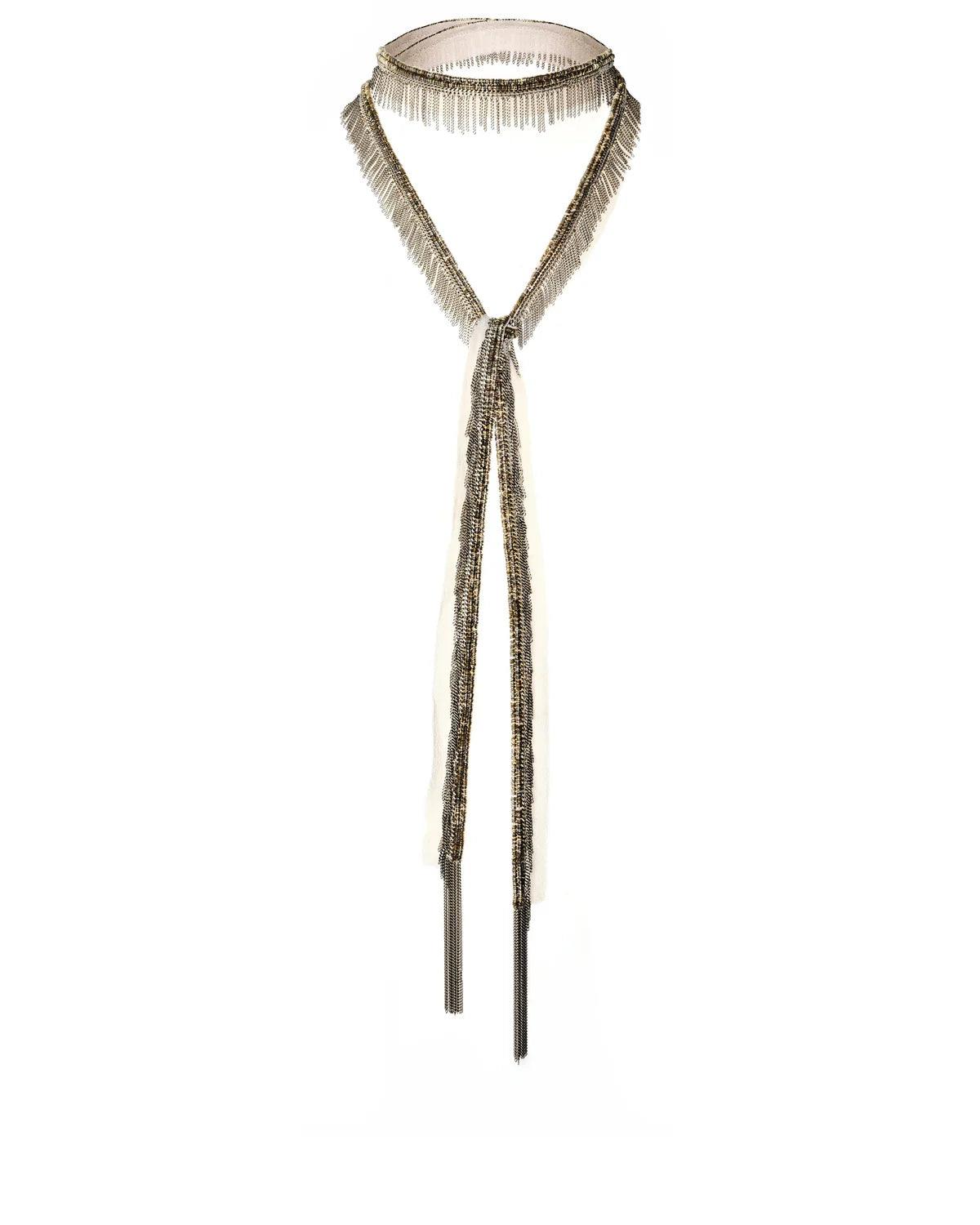 1K001 Long Necklace in Nude by Marie Laure Chamorel