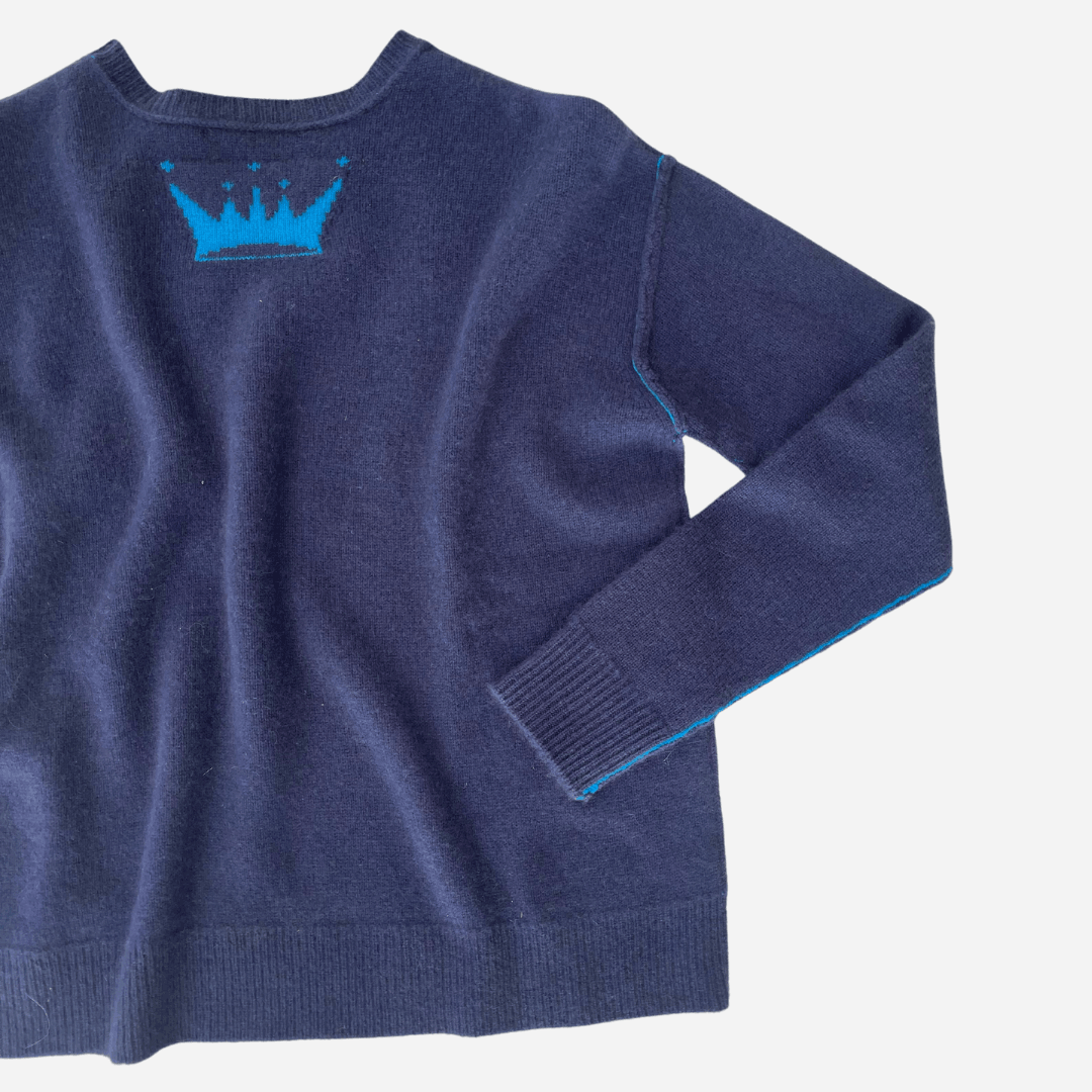 Crown Pullover in Blue by Brazeau Tricot - Haven