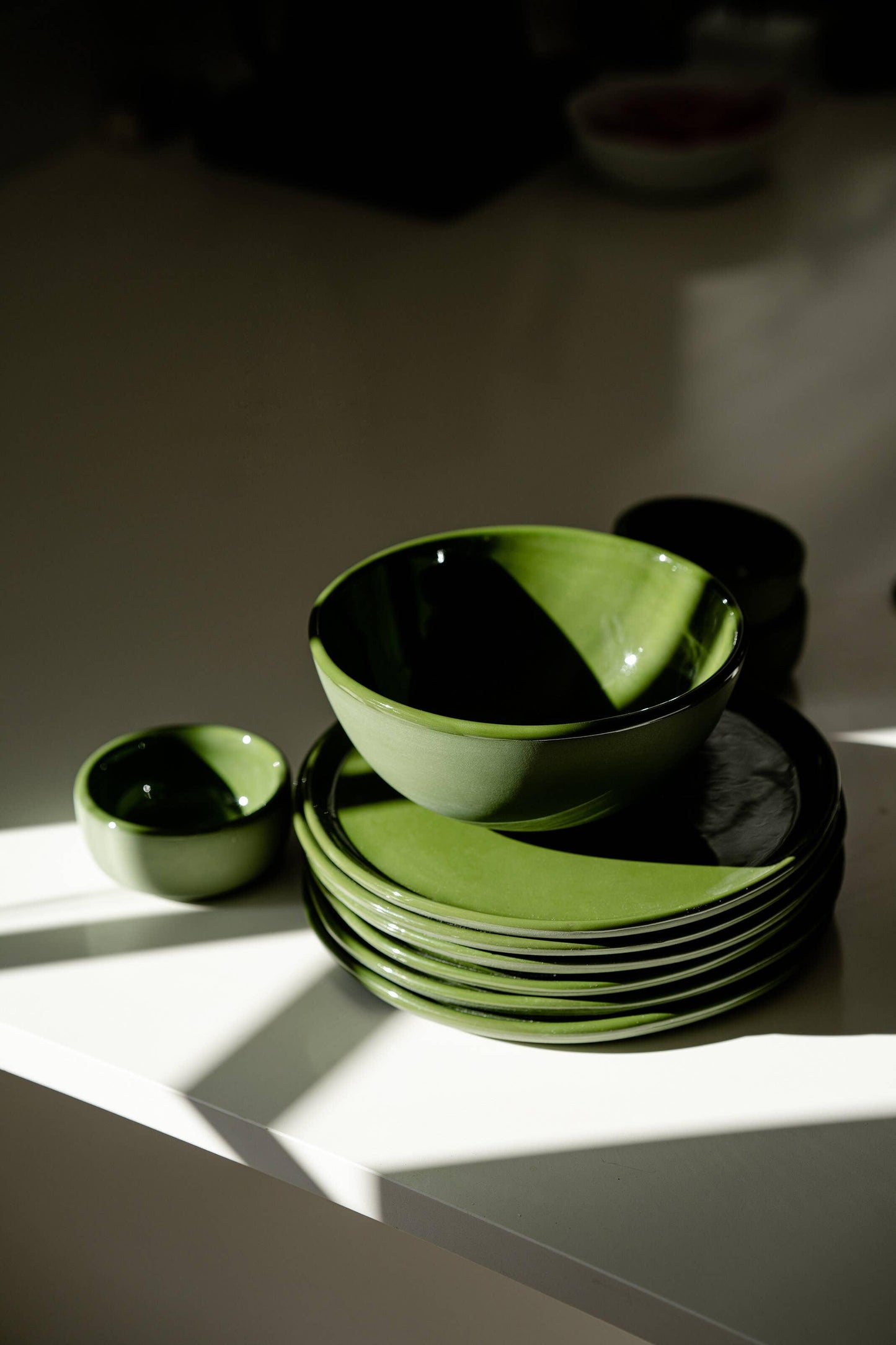 Handmade Porcelain Everyday Bowl. Green - Haven