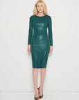 Mrs. Smith Stretch Leather Dress in Green by AS by DF