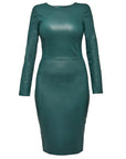 Mrs. Smith Stretch Leather Dress in Green by AS by DF