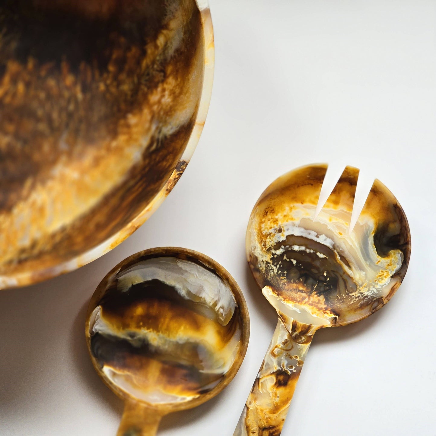 Hand Poured Resin Salad Serving Bowl