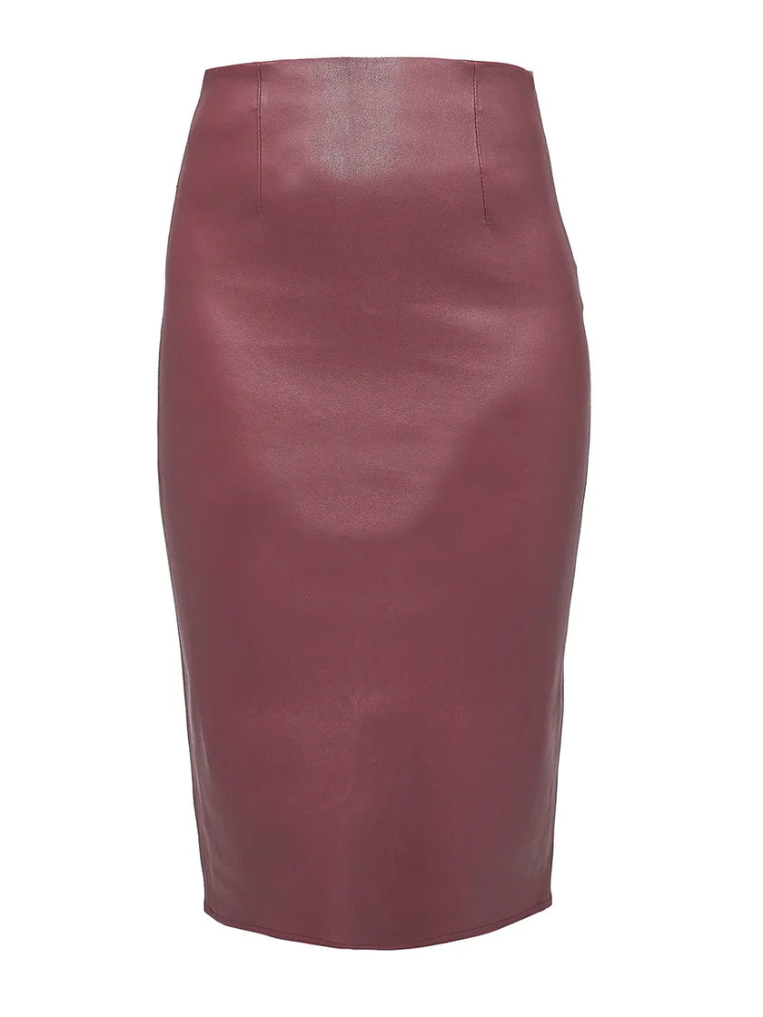 Claude Stretch Leather Skirt by AS by DF