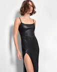 Aphrodite Stretch Leather Dress in Black by As by DF