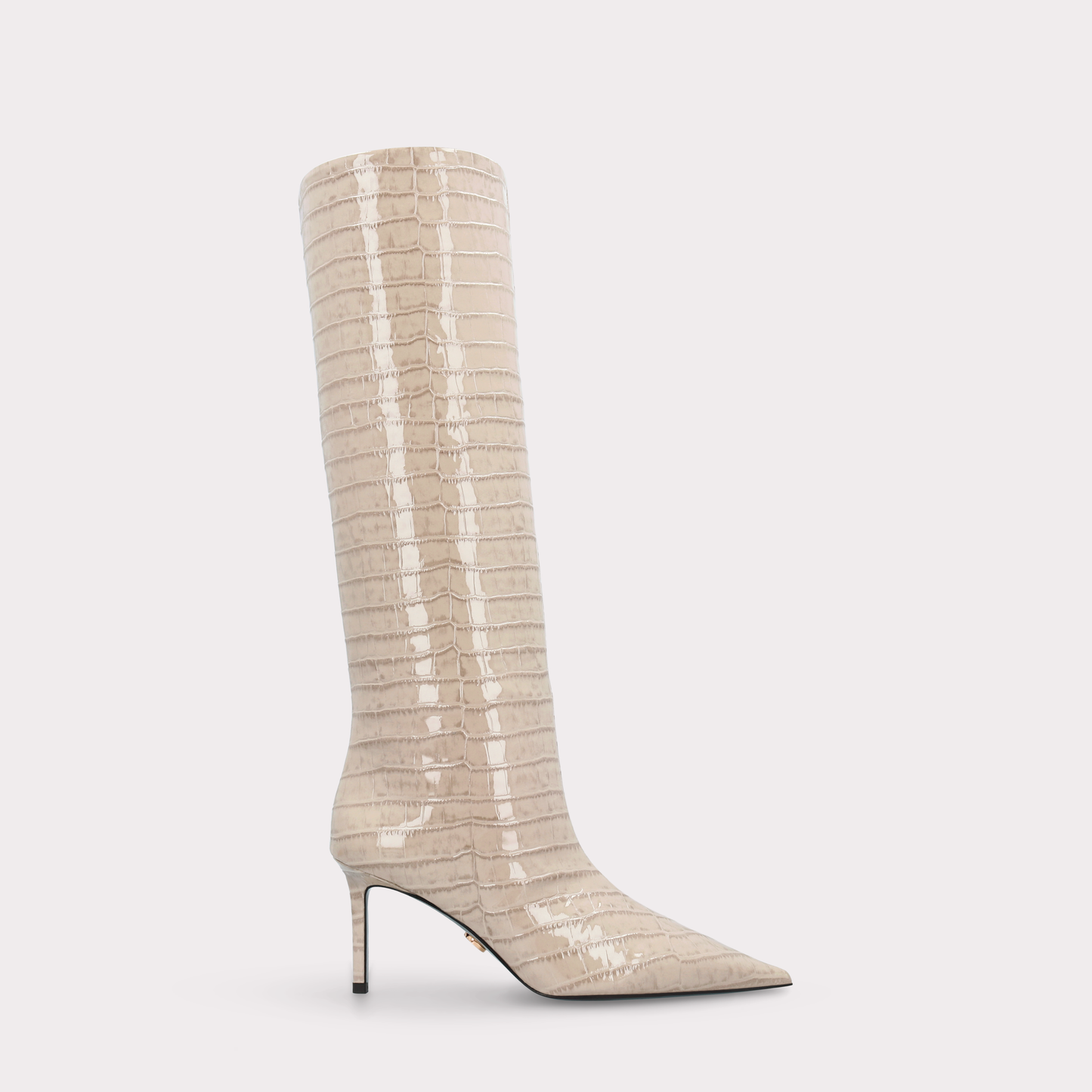 Mia Patent Croc Embossed Leather Boots by Ingiliz