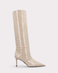 Mia Patent Croc Embossed Leather Boots by Ingiliz