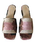 Silk Velvet Ikat Slide in Pink Stripe