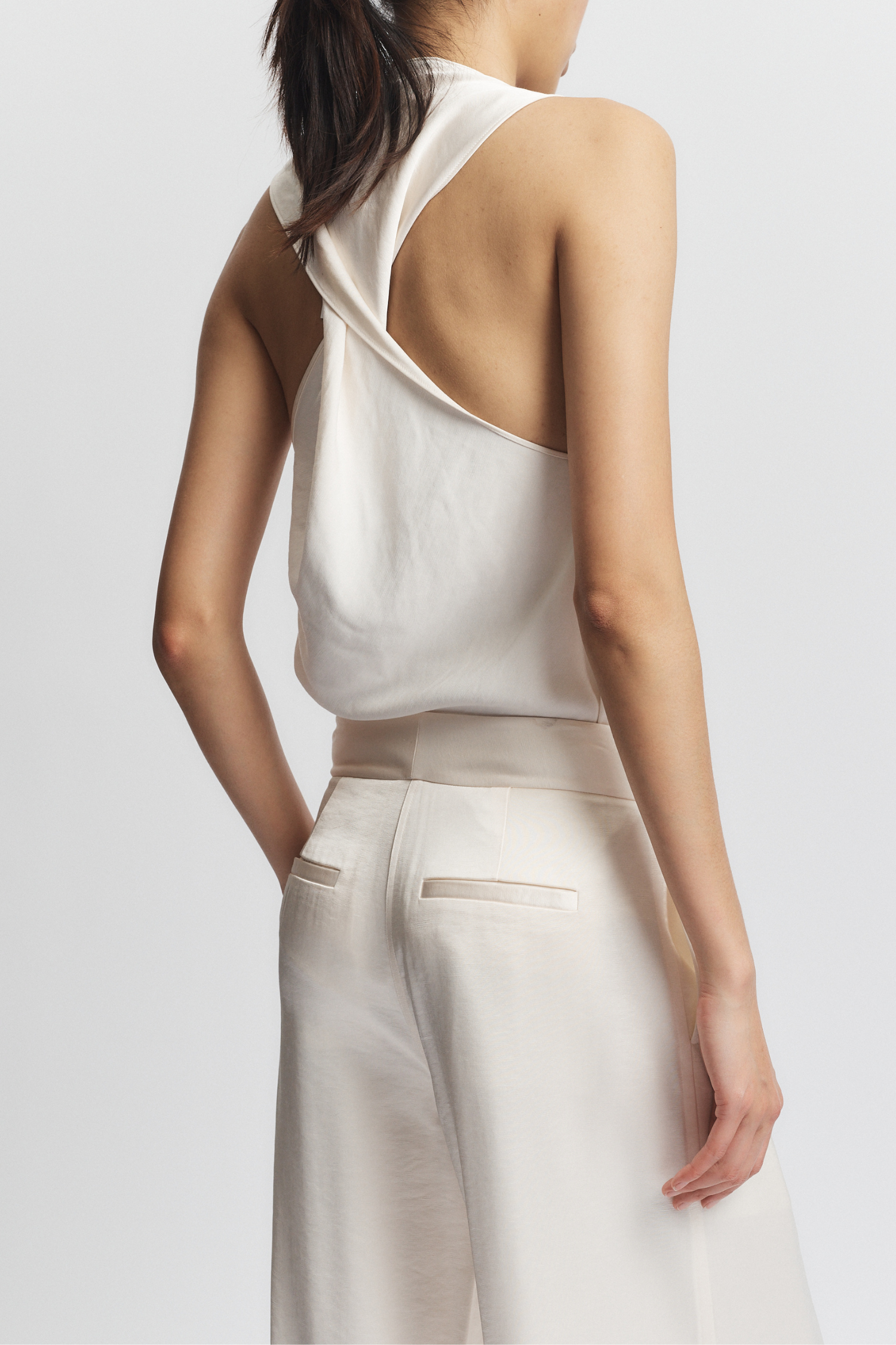 Alessia Twist Back Blouse in Ivory by Saint Art