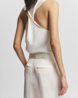 Alessia Twist Back Blouse in Ivory by Saint Art