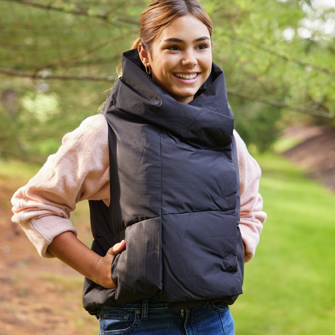 Black Waterproof Pretty Puffer Vest by Pretty Rugged