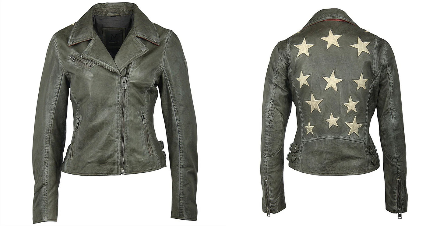 Christy Leather Star Jacket by Mauritius