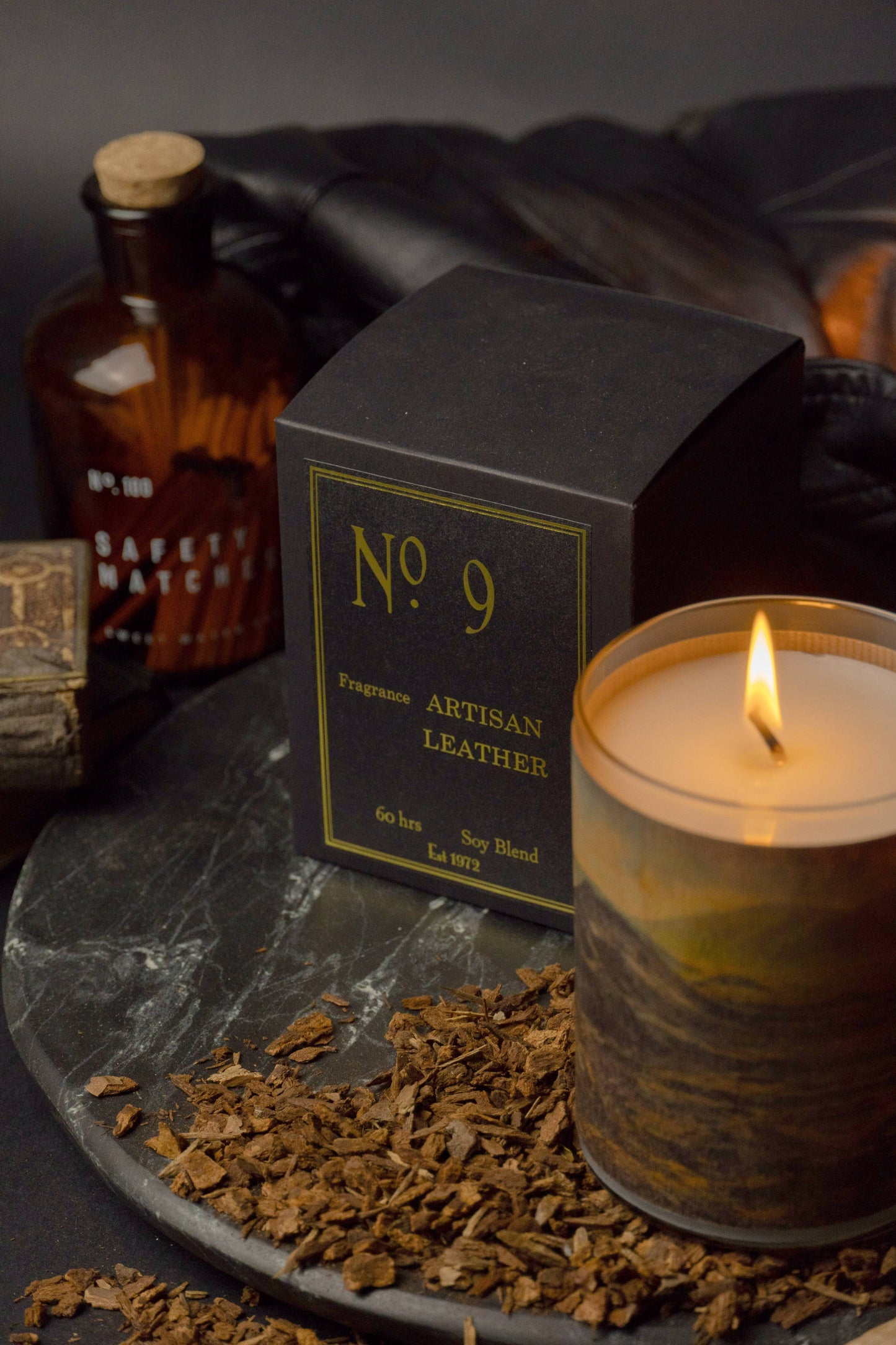 No 9 Artisan Leather Candle