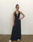 Long halter Keyhole Dress in Black by Michelle Jonas