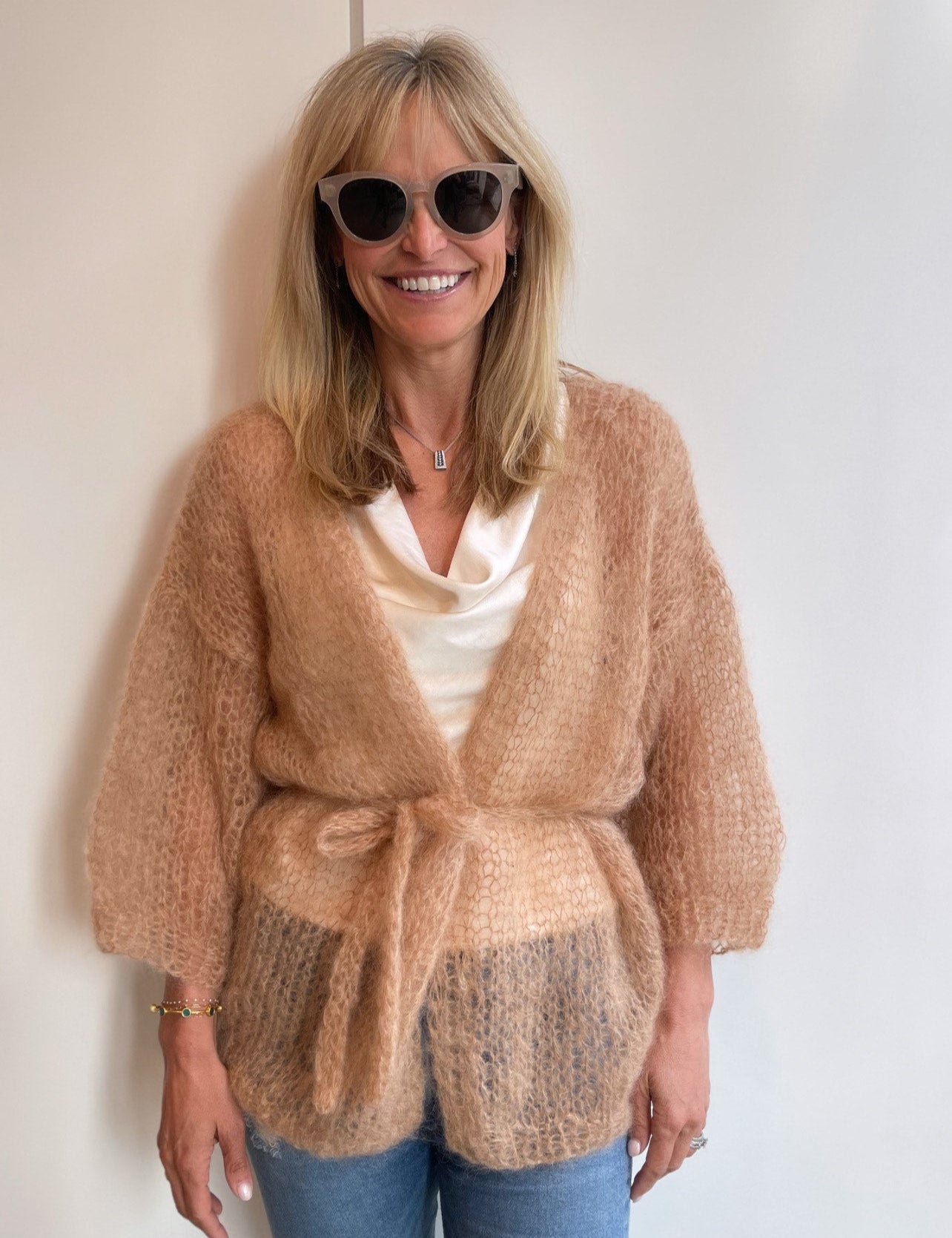 Mohair Light Oversized Cardigan in Camel by Maiami