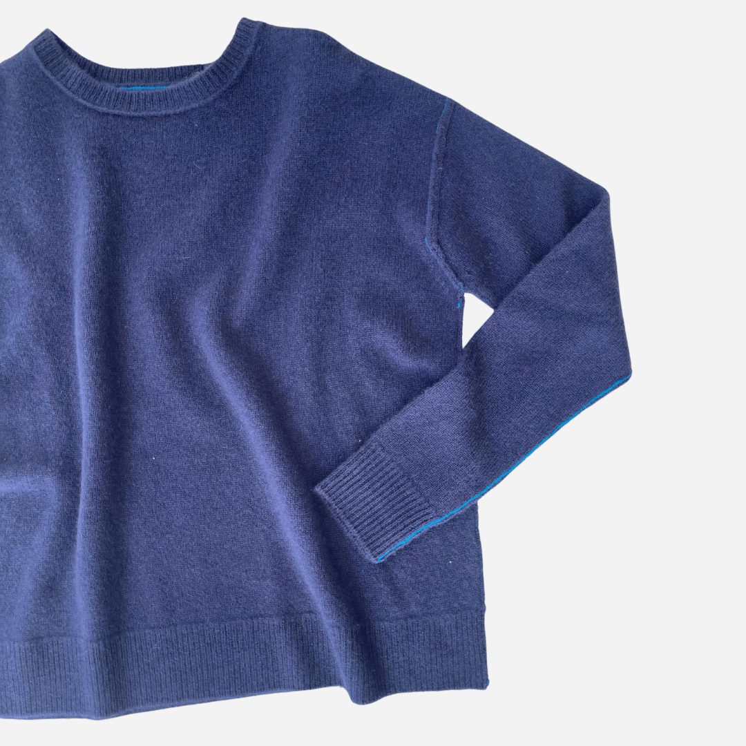 Crown Pullover in Blue by Brazeau Tricot - Haven