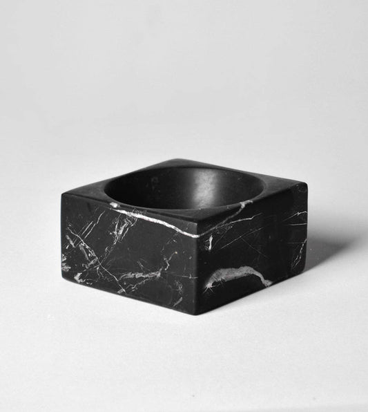 BLACK MARBLE SQUARE BOWL