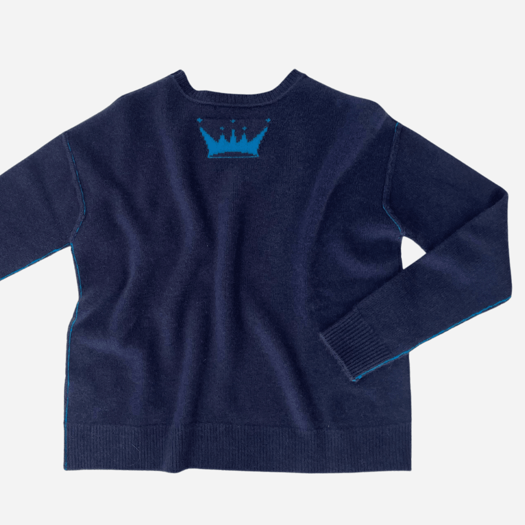 Crown Pullover in Blue by Brazeau Tricot - Haven