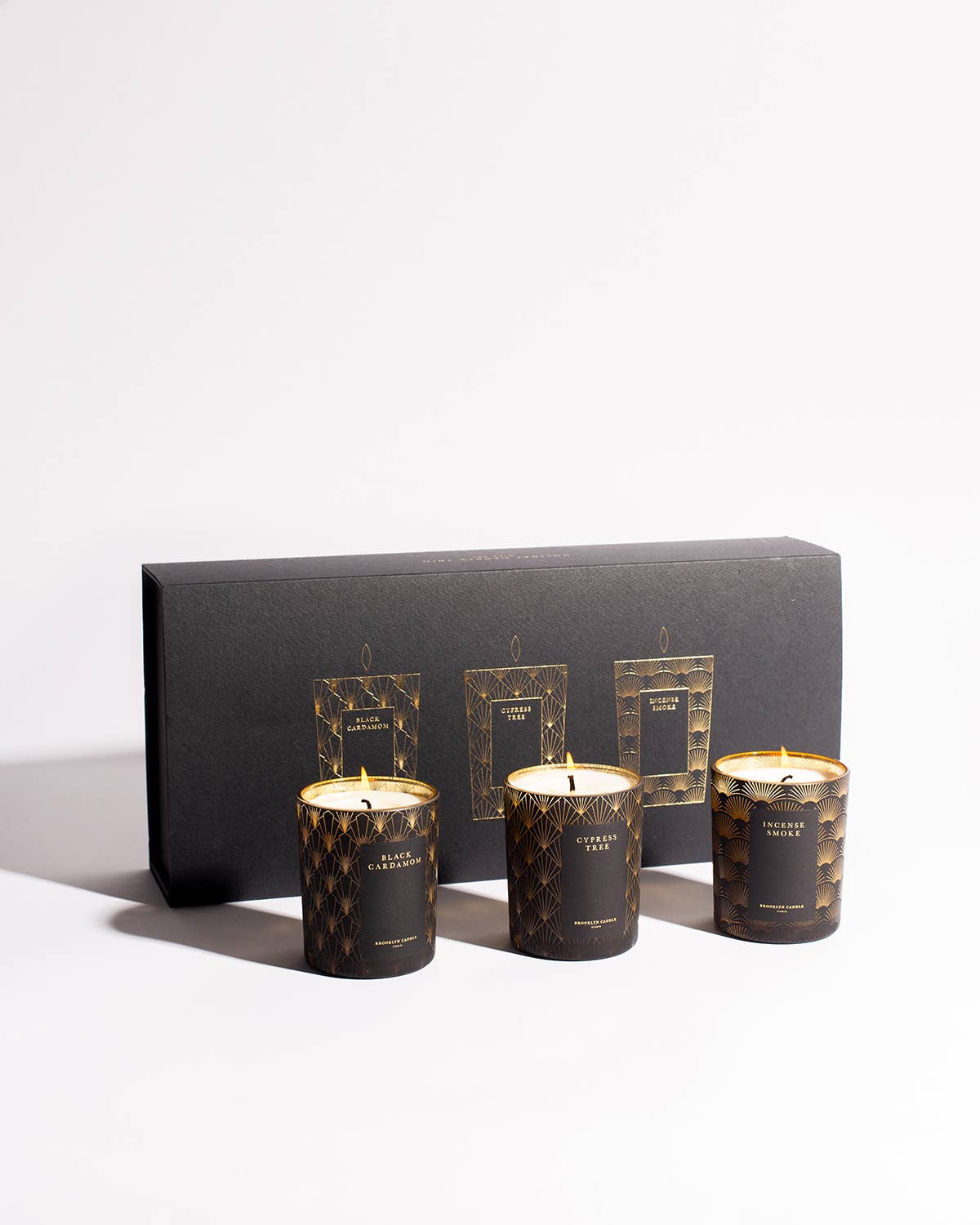 Black Tie Mini Candle Trio by Brooklyn Candle Stuido