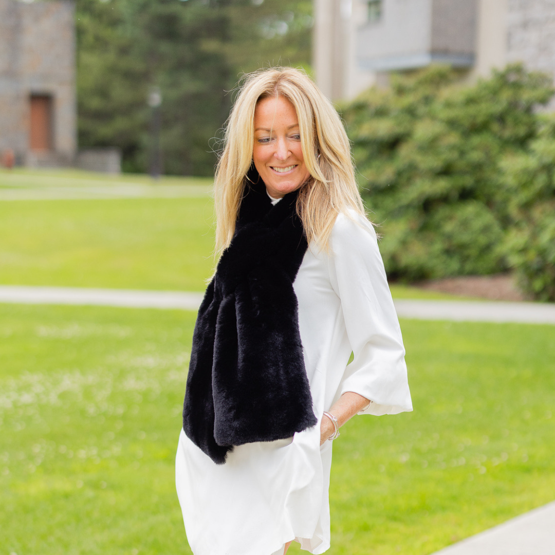 Black Faux Fur Scarf by Pretty Rugged