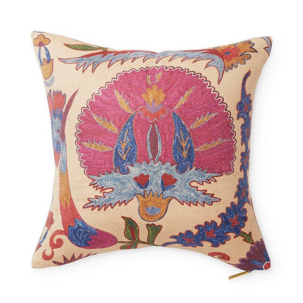 Bright Botanical Suzani Pillow - Haven