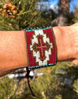 Western Beaded Leather Cuff Bracelet