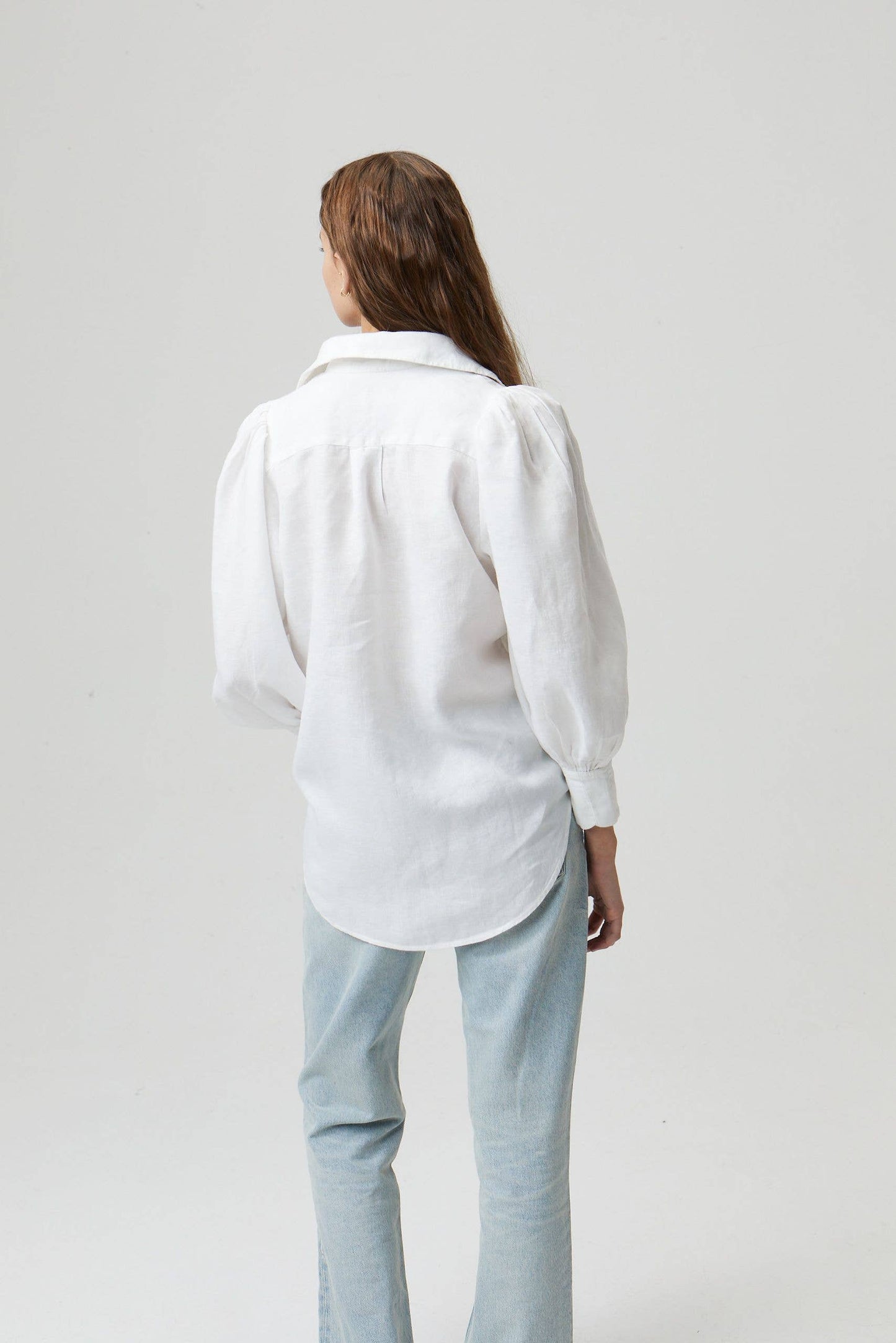 Camille Linen Shirt in White by Lanhtropy