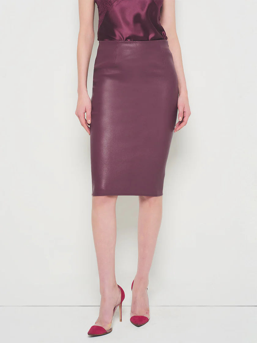 Claude Stretch Leather Skirt by AS by DF