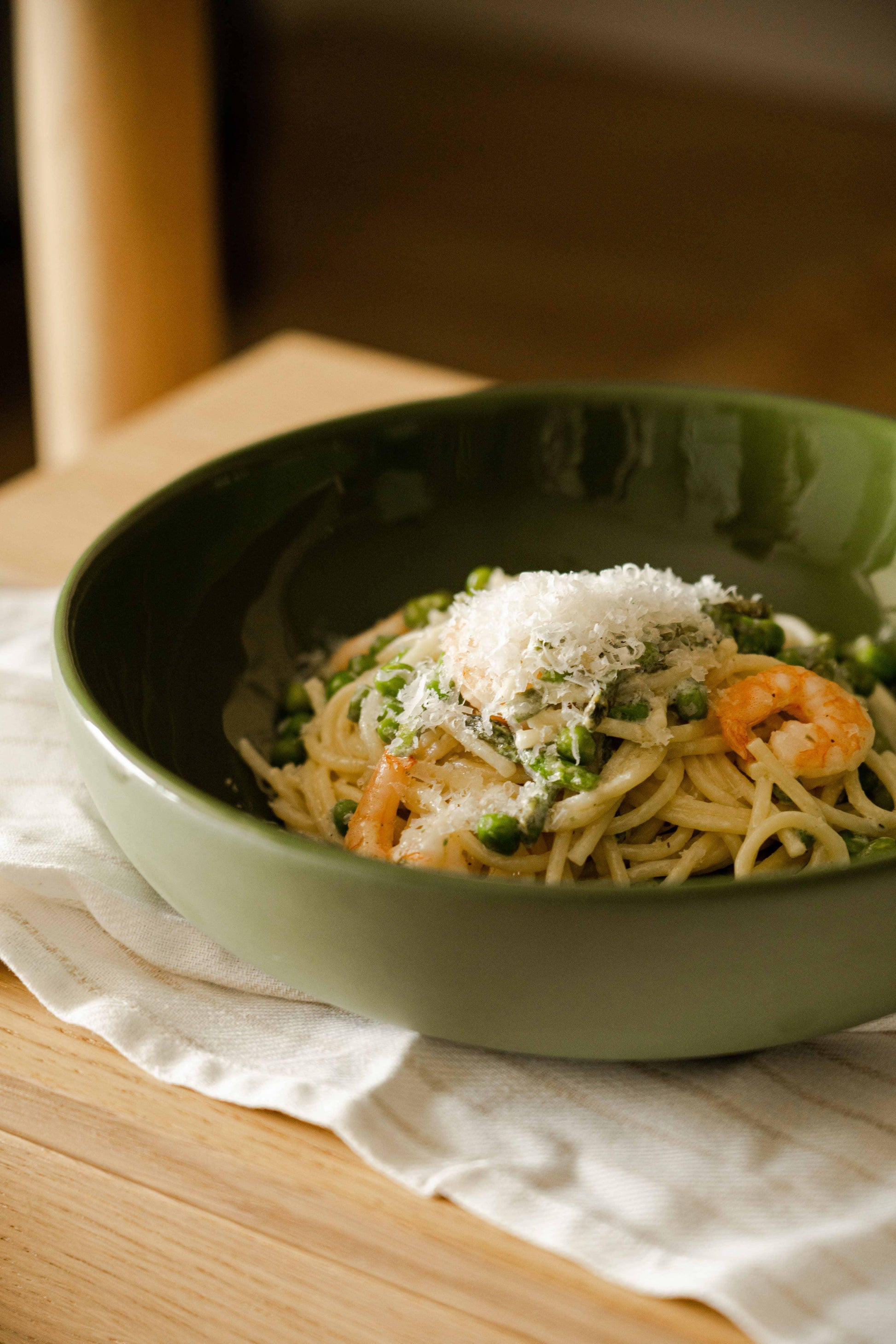 Handmade Porcelain Pasta Bowl Green - Haven