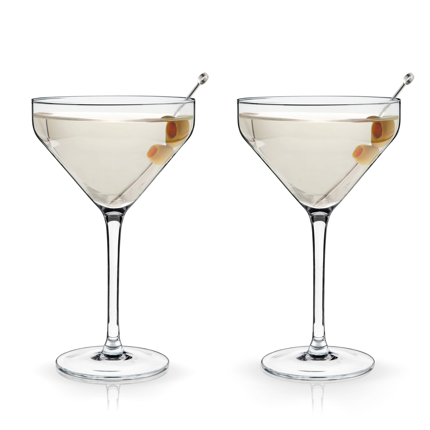 Raye™ Stemmed Angled Crystal Martini Glasses - Set of 2